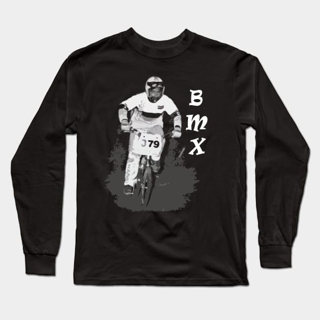 bmx Long Sleeve T-Shirt by rickylabellevie